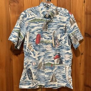 XS Reyn Spooner Transpacific Yacht Race Sailboats Sailing Mens Hawaiian Shirt